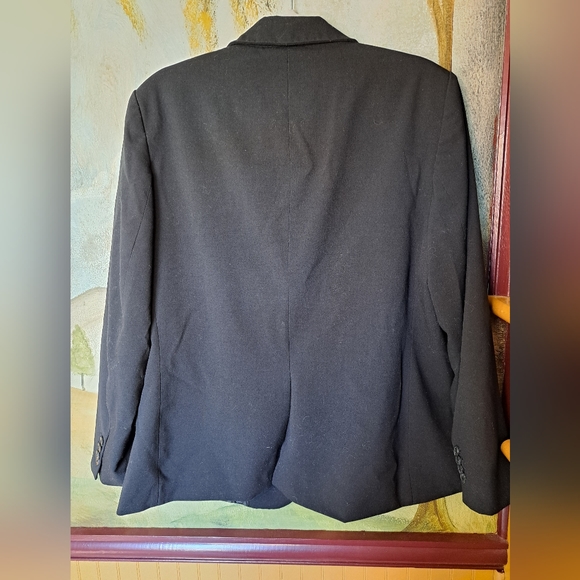 Roz & Ali Black One Button Career Office  Jacket Shoulder Pads – Womens Size 14 - Picture 4 of 8